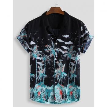Lässiges Hülse‑Shirt für Herren im hawaiischen Stil
