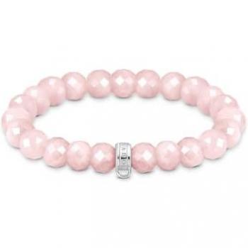 Thomas Sabo As We Love Rose Quartz Oval Bead Bracelet