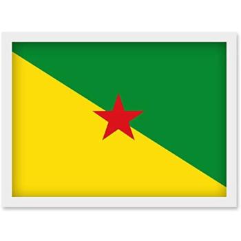 World Flags: French Guiana National Flag Print – A4