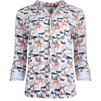 Chemise en jersey bio imprimée Ginny pour femmes (Crème Clair)