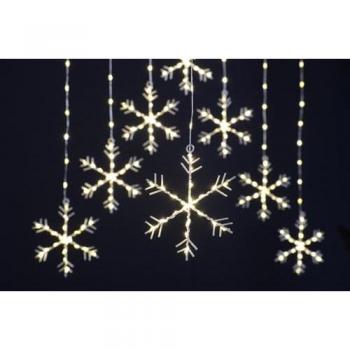 Snowflake Design 120cm x 120cm Warm White Curtain Lights