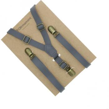 Retro‑Clip Männerhosenträger aus PU Leder – 110 × 1,5 cm