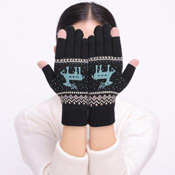 Winter Wonderland Knitted Gloves for Women