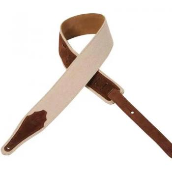 Sangle en cuir Levy's MH17-BRN 6,5 cm avec embout en daim