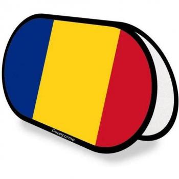 Rumänische Ovale Werbeflagge 70 × 120 cm Polyester Vorder-/Rückseite