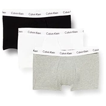 Calvin Klein Bóxers Low Rise Trunk 3pk, Multicolor (Negro, Blanco, Gris Jaspeado), M