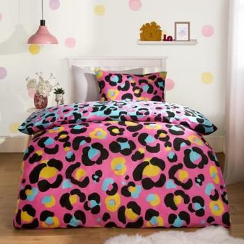 Pink Leopard Print Quilt Set
