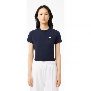 Lacoste Damen T-Shirt kurzarm blau Größe 34 Ultra-Dry