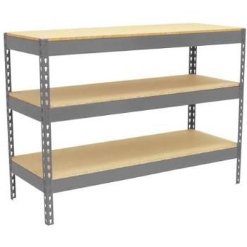 Table de bureau Simonrack, métal gris, structure bois résistante