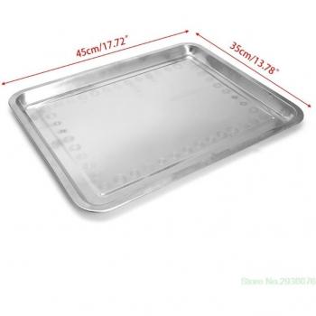 Rechteckiges Grilltablett aus Edelstahl für Fisch