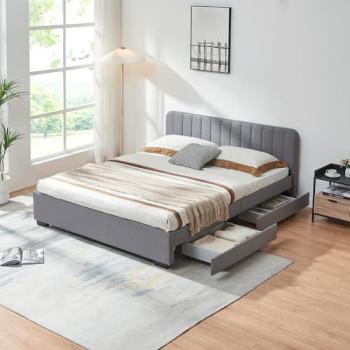 Lit double Nofrenna 140 x 200 cm gris chic