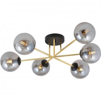 Euluna Glassy 6-Light Ceiling Light Black Gold Graphite