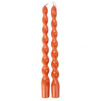 Torsades Orange 25 cm Bougie Flamée
