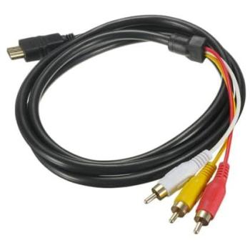 Câble HDMI vers RCA 1080 p – Adaptateur 3‑RCA avec couleurs rouge, jaune, blanc