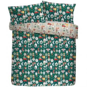 Christmas Ornament Theme Duvet Cover Collection (Green)