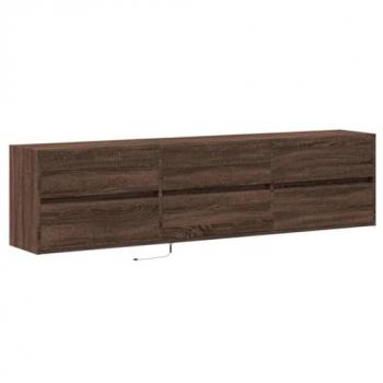 Mobile TV a Parete con LED Rovere Marrone 180x31x45 cm