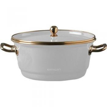 Freidora Emsan Troy, 20 cm, Esmalte Blanco
