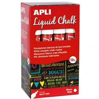 Apli Marqueur Effaçable – Craie Blanche 5,5 mm (Pointe Ronde)