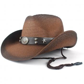 Sombrero Occidental Retro de Paja Unisex