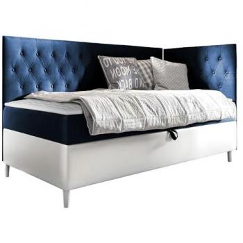 Cama de Espacio Azul Baltimore 80x200 con Cuero Ecológico y Somier