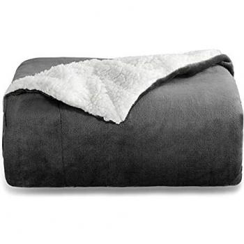 Coperta Reversibile Bedsure: Microfibra & Pile Shearling 130x150 cm – Nero Antracite