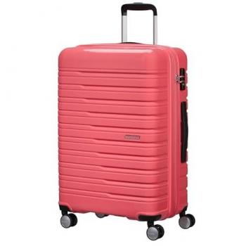 American Tourister Flashline Pop 67cm 4‑Wheel Expandable Suitcase with TSA Lock – Coral Pink
