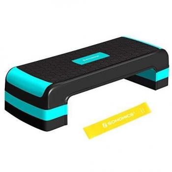 SONGMICS Fitness Steppbrett 78 x 31 cm, schwarz-türkisblau