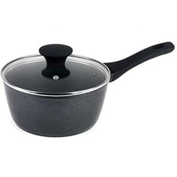 Aluminium Megastone Saucepan, 18 cm, Matte Black
