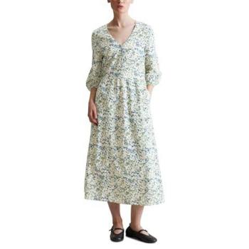 Marc O’Polo Denim Druckkleid Seersucker‑Effekt, Viskose/ Baumwolle, Blue Medium – XL