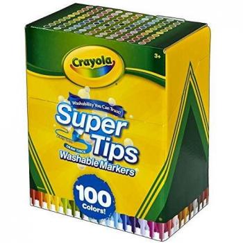 Crayola Super Tips Fine Art Washable Markers, Pack of 24, Assorted Colors