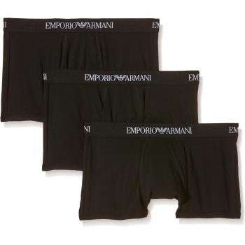 Emporio Armani Calzoncillos Hombre 3-Pack Trunk Algodón, Negro