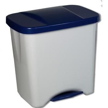 Pattumiera 50 Litri Denox Ecologico Blu-Argento
