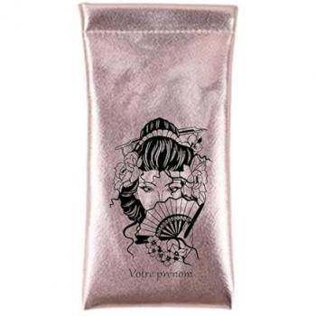 Housse personnalisée rose gold pour lunettes geisha