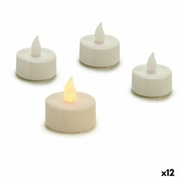 Set di Candele LED Bianche 4x4x3,7 cm (12 Unità)