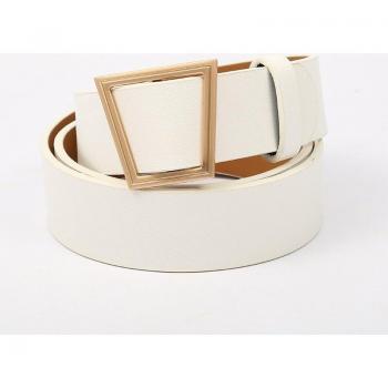 Dress Belt for Women – Trapezoid Buckle, PU Leather, Denim‑Inspired, Holeless