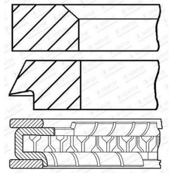 Segments de piston pour KIA et HYUNDAI GOETZE 08-446905-00