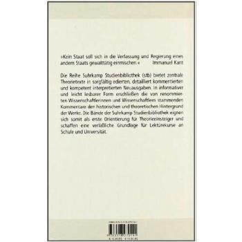 Immanuel Kant Zum Ewigen Frieden (Suhrkamp Studienbibliothek)