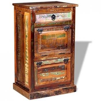 4-Layer Shoe Cabinet, Featuring Drawer and Solid Reclaimed Wood Construction, from Vidaxl