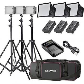 Neewer 3‑Stück CN‑160 Dimmbare LED‑Lichter für Video