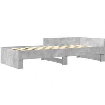 Bed Frame without Mattress Concrete Grey 100x200 cm Engineered Wood