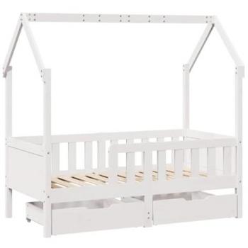 Structure de lit pour gamin à tiroirs – 80 x 160 cm, bois de pin