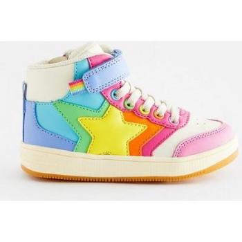 Little Bird by Jools Oliver – Multi‑Pastel Star Hi‑Top Schuhe