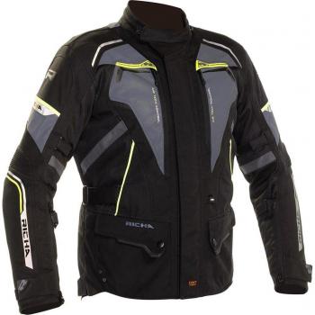 Richa Chaqueta Textil Infinity 2 Flare, Color Negro/Gris/Amarillo Fluorescente para Motocicleta