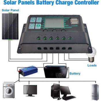 Contrôleur de Batterie Solaire 12V/24V avec USB