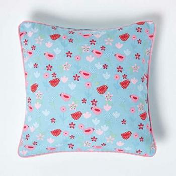 Couché Floral Oiseau – Housse en Coton 45x45
