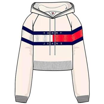 Tommy Jeans Ext‑Cap Pullover „Center Flag“ – Größe L – große Logo-Flagge
