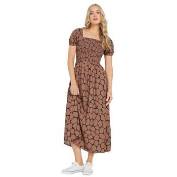 Tall Giraffe Shredded Midi Dress in Orange