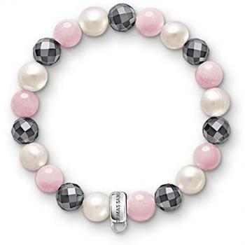 Charm Bracciale Donna Thomas Sabo: Ematite, Quarzo Rosa e Perle d'Acqua Dolce