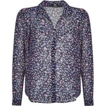 Le Temps des Cerises Bluse LUZ XL mit Animal-Print