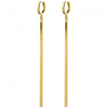 Boucles d'oreilles longues en argent sterling 925 avec chaîne serpent pour femme